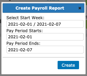Payroll Report Popup