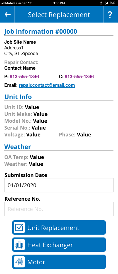 Work Order - Equipment Replacements